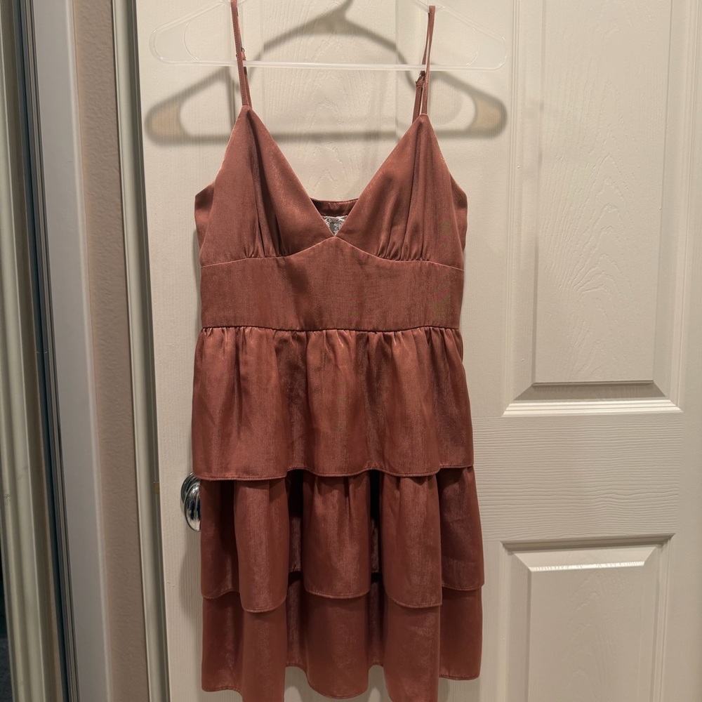 Lulu's Rose Rust Tiered Dress